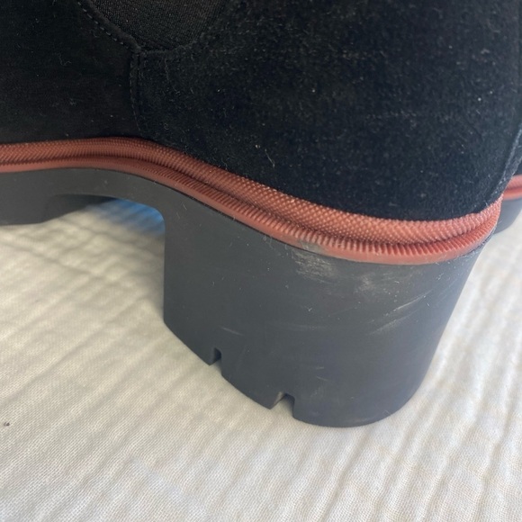 Antonio De Faria Black Suede Leather Chunky Chelsea Pull On Boot Grunge Punk 6.5 - Picture 12 of 16